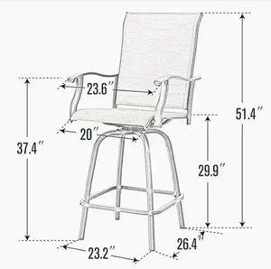 lot 53 image: Pair of Phi Villa Black Swivel Metal Outdoor Bar Stools With Arms