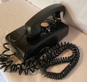 lot 98 image: Vintage Black Wall Mount Rotary Phone