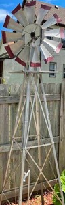 lot 163 image: Awesome Metal Windmill with Water Spout Deco