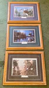 lot 124 image: Set of Three Eagle Themed Prints