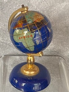 lot 131 image: Miniature Inlaid Globe Figurine