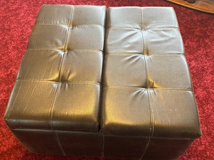 lot 135 image: Faux Leather Storage Ottoman