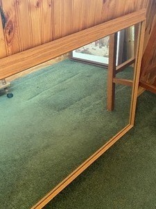 lot 134 image: Large Wood Framed Wall Mirror