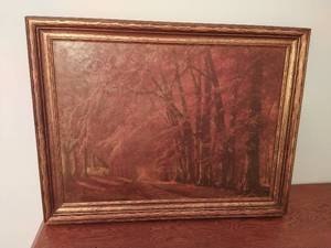 Genuine Vividoil Painting of Golden Autumn by E. Wilcox