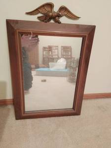 Old Mirror with Eagle Accent