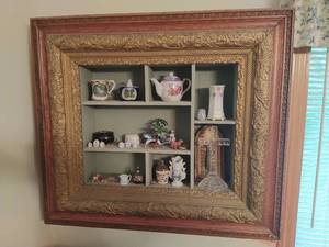 Vintage Wall Shelf with Contents