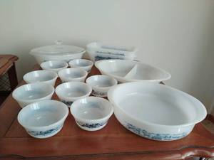 Collection of Currier & Ives Bakeware by Glasbake