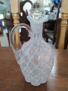 Vintage Opalescent Cruet Oil Decanter