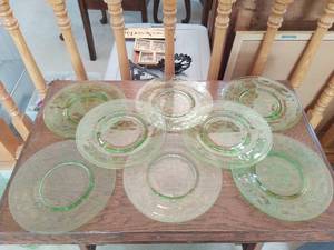 Cameo Green Depression Glass Plates