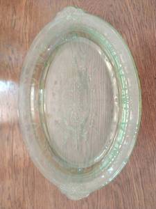 Cameo Green Depression Glass Platter