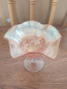 Vintage Carnival Glass Compote
