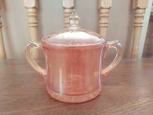 Vintage Carnival Glass Lidded Sugar Dish