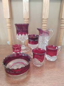 Collection Of Red Flashed Glass