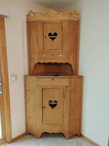 Vintage Corner Hutch Pie Cabinet