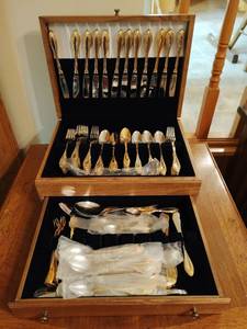 Large Oneida Community Silverware Set with Case