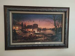 Terry Redlin Signed Total Comfort Framed Canvas