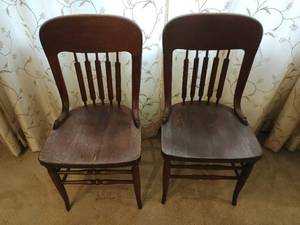 Two Vintage Wood Chairs