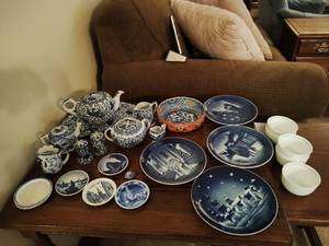 Collection of Misc. Blue & White China & Collector Plates