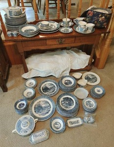 Collection of Currier & Ives Dishes