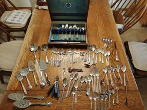 Collection of Misc. Silverware & Silverware Case