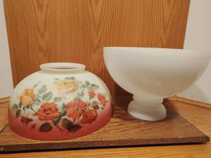 Two Old Glass Lamp Shades