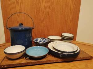 Enamel Dishes & Pot