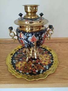 Brass Enameled Samovar