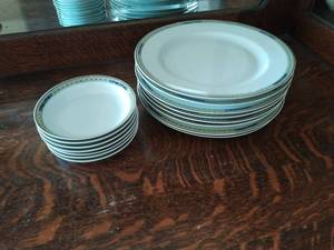 Bavaria China Black And Gold Art Deco. Plates