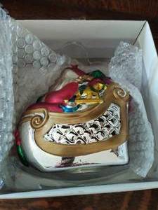 Department 56 Hand painted 1996 Limited Edition Santa In Sleigh Ornament