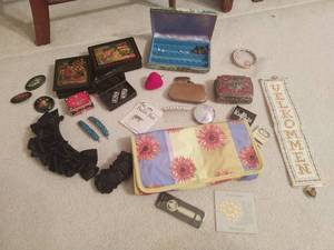Collection of Trinket Boxes, Jewelry, & Accessories