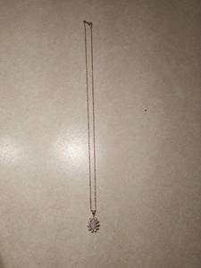 14k Gold Chain & Gold Pendant with Opal and Possible Diamonds