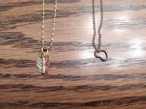 14k Gold Heart Pendant, 10k Gold Butterfly Pendant, & Two GF Chains