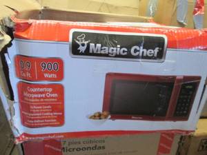 magic chef 0.9 cuft microwave open b...