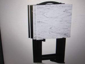 linon marble look tv tray set open...