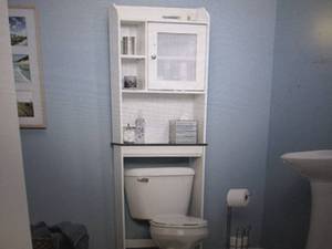 sauder caraway etagere with slate l...