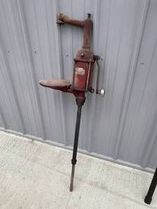 Antique Red Hand Crank Pump, 46 Inch Tall