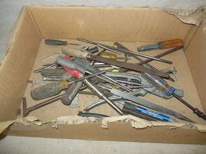 lot 8 image: 45 Flexible Grease Gun Tip and Flat of Misc. Tools (See Photos)