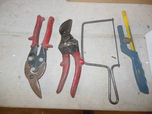 lot 130 image: Flat of Hand Tools & Pegboard Holders