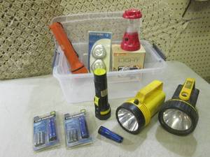 (D-2) Assorted Flashlights Etc in C...