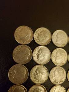 lot 13 image: Collection Of 25 Silver Dimes