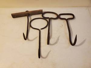 lot 174 image: Four Vintage Hay Hooks