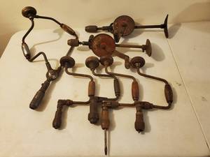 lot 183 image: Seven Vintage Hand Augers