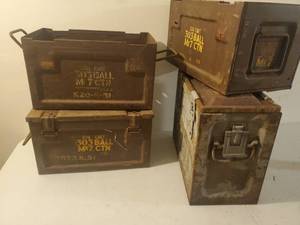 lot 201 image: Four Vintage Ammo Boxes