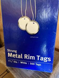 Strung Metal Rim Tags