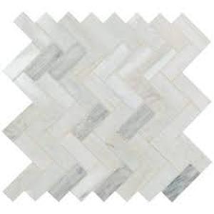 lot 8 image: MSI Angora Herringbone 12 in. x 12 in. x 10 mm Polished Marble Mosaic Tile (50 Sq Ft)