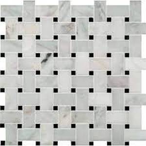 lot 21 image: MSI Greecian White Basketweave 12 in. x 12 in. x 10 mm Polished Marble Mosaic Tile ( 10 Sq Ft)