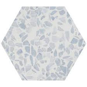 lot 39 image: Ivy Hill Tile Fusion Hex Blue Terrazzo 9.13 in. x 10.51 in. Matte Porcelain Floor and Wall Tile ( 64.56 Sq Ft)