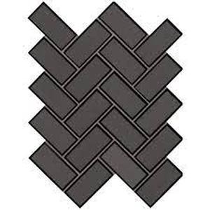 lot 49 image: Metallic Gray Bevel Herringbone 11.08 in. x 13.86 in. x 8mm Glass Mesh-Mounted Mosaic Tile ( 42.4 Sq Ft)