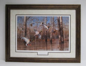 lot 18 image: Waterfowling Hotspots by David A. Maass Signed Numbered Print