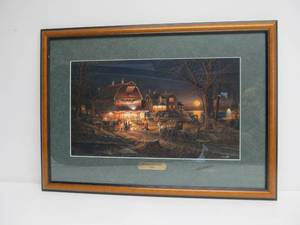 lot 23 image: Harvest Moon Ball by Terry Redlin Framed Print